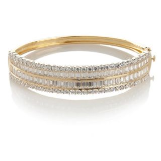 Absolute™ 11.47ct Round and Baguette Bangle Bracelet at