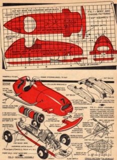 10 Model Race Car Plans Electric Power All Balsa 1949