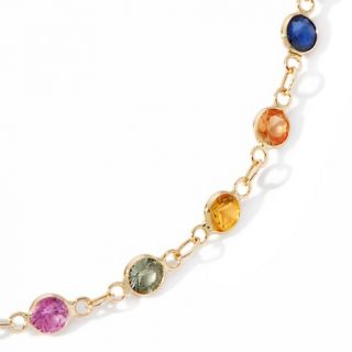  with Carol Brodie 14.18ct Multicolor Round Sapphire 14K 36 Necklace