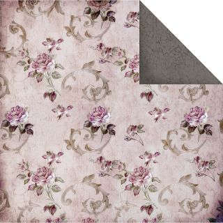 Fabscraps High Tea 12 x 12 Double Sided Paper   Floral/Purple and