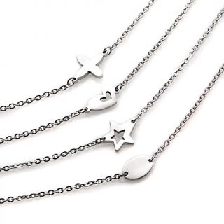 stately steel oval link 5 station 33 14 necklace d 00010101000000
