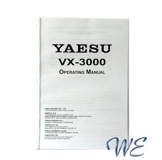 New Yaesu VX 3000 Operating Manual Book in English