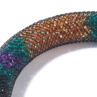 Jewelry Bracelets Beaded Murano by Manuela Goldtone Black Glass