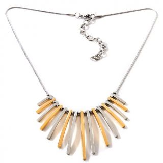  Jewelry Necklaces Drop Stately Steel Linear Station 18 Bib Necklace