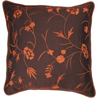  Home Décor Throw Pillows 18 x 18 Petite Flower Pillow   Rust/Brown