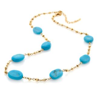  Heritage Gems Sleeping Beauty Turquoise Vermeil 16 Bead Necklace