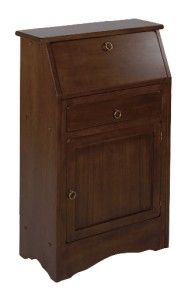 Elegant Vintage Syle Secretary Desk Antique Walnut Finish Cabinet