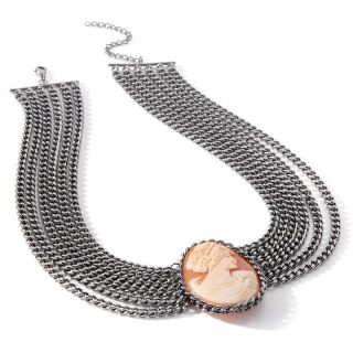 Amedeo NYC® Tatiana Multi Chain Cameo 17 Necklace