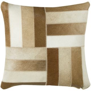  Home Décor Throw Pillows 18 x 18 Parquet Pillow   Brown/Off White