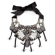 rk by ranjana khan black beaded 18 ribbon necklace d 20120522152358377