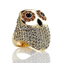  Wisdom Crystal and Enamel Goldtone Owl Design 17&quo