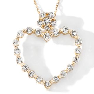  Pendants Heart 1ct Diamond Heart 14K Gold Pendant with 18 Chain