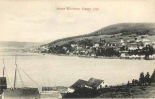 C1910 Canada Postcard Inner Harbour Harbor Gaspe Quebec