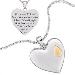 Sterling Silver Memorial Heart Pendant with 20 Rope Chain