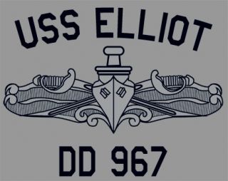 US USN Navy USS Elliot DD 967 Destroyer T Shirt