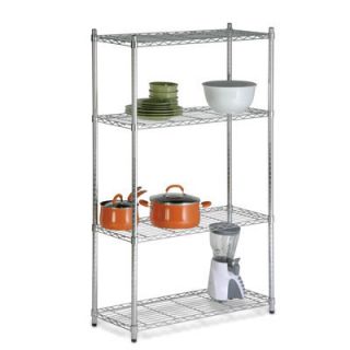 New 4 Tier Steel Chrome Kitchen Storage Shelves Garage Wire Metal Rack