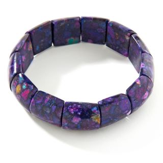 Sally C Treasures Purple Turquoise Stretch Bracelet