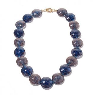 Jewelry Necklaces Beaded Murano Glass Blue Disc 20 1/4 Necklace
