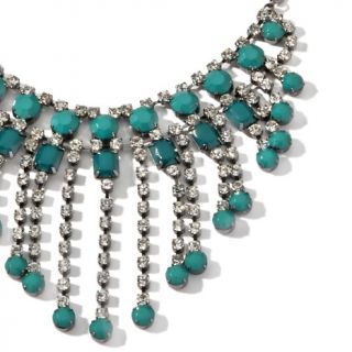 GLAMOUR Jewelry Green Opaque Stone 21 Bib Necklace