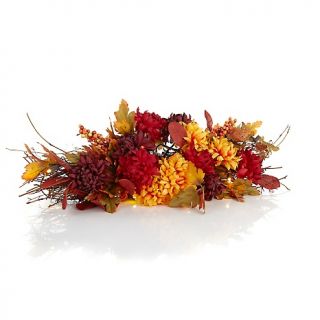 Fall/Harvest Mums & Berries Battery Operated 26 LED Centerpiece