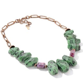 Deb Guyot Designs Zoisite and Rough Ruby Nugget 21 Necklace