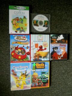 Childrens 7 DVD Lot Caillou Elmo Bob the Builder Little Einsteins More