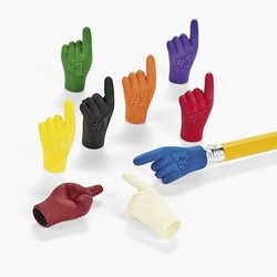 24 1 Hand Pencil Erasers Teaching Supplies