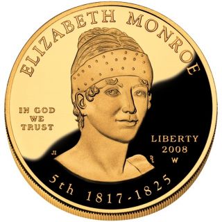 2008 W Elizabeth Monroe First Spouse Gold Proof Coin *Low Mintage of