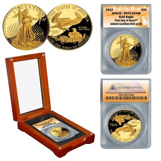 Coin Collector 2012 ANACS PR70 FDOI LE 24 $25 Gold Eagle Coin
