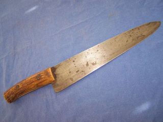 OLD ELK HORN HANDLE KNIFE, CIRCA LATE 1800S
