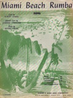 1946 MIAMI BEACH RUMBA sheet music by IRVING FIELDS piano & vocal