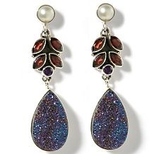 Nicky Butler 3.70ct Red Corundum and Rainbow Moonstone Bronze Drop