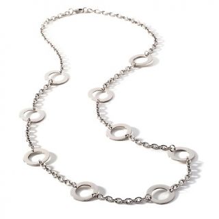  Steel Circle Station Cable Link 30 Necklace