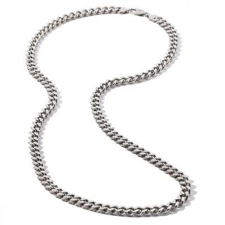  Jewelry Necklaces Chain Stately Steel 8.5mm Curb Link 30 1/2 Necklace