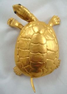 Vintage 1970s Edward Marshall Boehm Gem Gold 400 Collection Turtle w