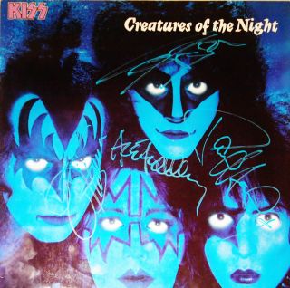   Creatures of Night Album autographed Gene Paul Ace Eric Carr JSA LOA