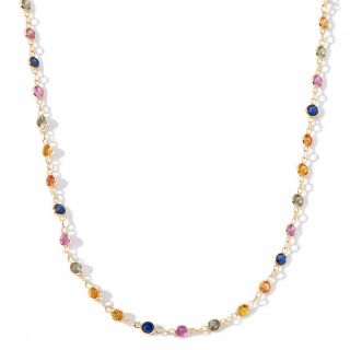  with Carol Brodie 14.18ct Multicolor Round Sapphire 14K 36 Necklace