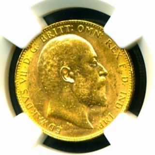 1909 P Australia Edward VII Gold Coin Sovereign NGC Cert Genuine Grade