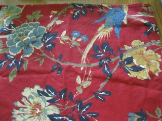  Barn Accents Floral 24x24 Euro Sham Red Blue Flowers Bird Pillow Cover