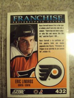 Eric Lindros Card 1992 Lindros Franchise Card Mint