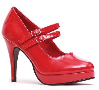 Ellie Shoes Sexy High Heel Red with Double Strap Mary Jane Pump 421