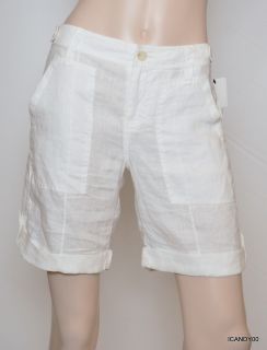 168 Joie Elliot Linen Shorts Pants Porcelain White 4