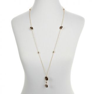  Cushion Cut Quartz Station Drop 32 1/2 Necklace