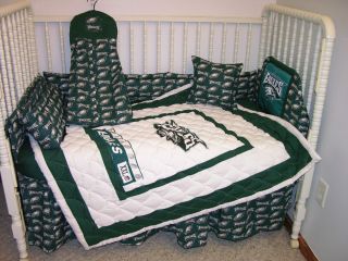 Crib Nursery Bedding Set Made w Philadelphia Eagles Double Batting