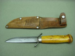 Eriksson Mora Vintage Sweden Knife Sheath Wooden Handle