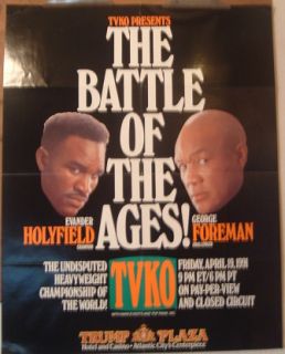 George Foreman vs Evander Holyfield original 1991 boxing poster
