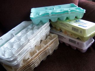  of 15 White Pastel Styrofoam Egg Cartons Used Once arts crafts storage
