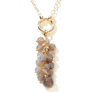  ® Gray Agate Beaded Cluster Drop 38 Necklace