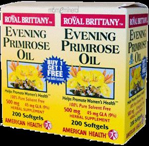 Evening Primrose Oil, 500 mg, 2 Bottles, 200 Softgels Each by American