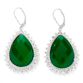 Treasures of India 38.41ct Green Onyx and White Topaz Sterling Silver
